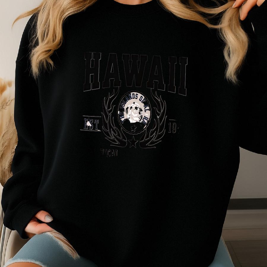 Hawaii Souvenir Cotton Canvas Tee - Tropical Paradise Design Sweatshirt