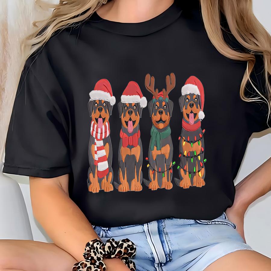 Rottweiler Christmas Sweatshirt, Christmas Gift For Dog Lover, Dog Crewneck Sweatshirt T-shirt