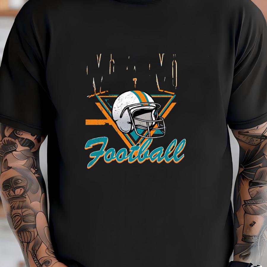 Miami Football Unisex Sweatshirt, Miami Football Women Shirt, Vintage Style Miami Football Gift , American Football Fan, Mascot Game Day Tee T-shirt