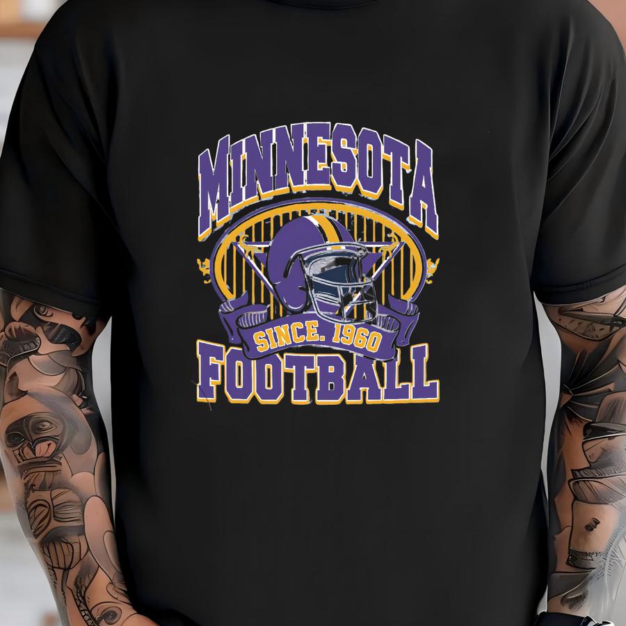 Vintage Style Minnesota Football Sweatshirt, Purple And Gold Hoodie, Minnesota Football Fan Gift, Sunday Football Gift, Mascot Game Day Tee T-shirt