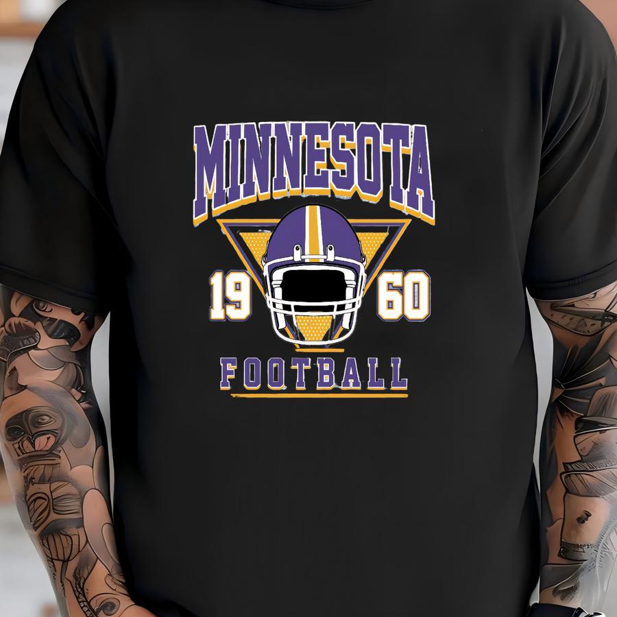 Vintage Style Minnesota Football Sweatshirt, Purple And Gold Shirt, Minnesota Football Shirt, Sunday Football Gift, Mascot Game Day Tee T-shirt