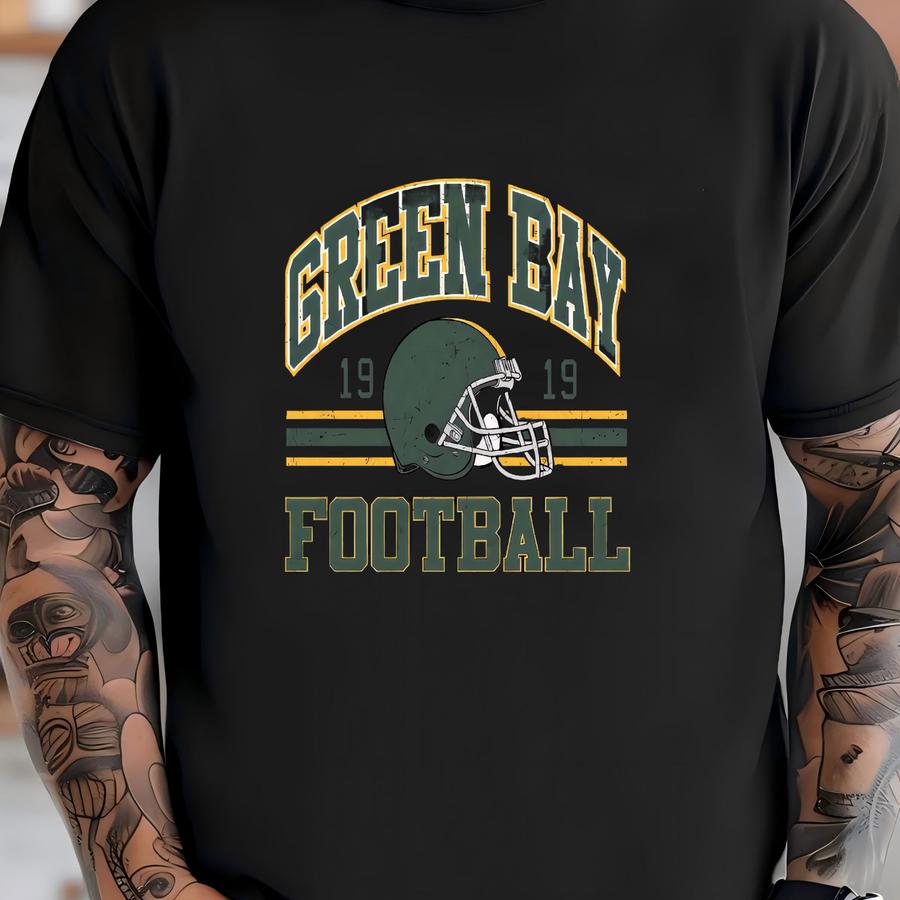 Vintage Style Green Bay Football Unisex Sweatshirt, Retro Green Bay Varsity Crewneck Hoodie, Green Bay Long Sve, Mascot Game Day Tee T-shirt