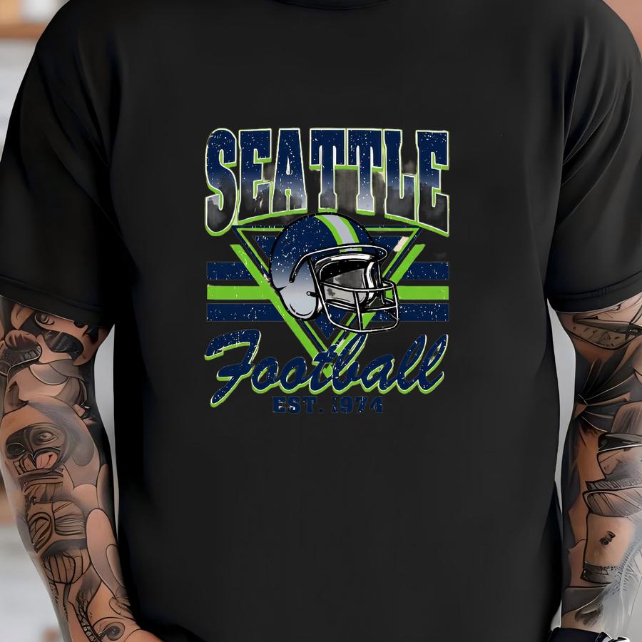 Vintage Seattle Football Unisex Sweatshirt, Retro Seattle Football Fan Gift, Sunday Football Gift, Mascot Game Day Tee T-shirt
