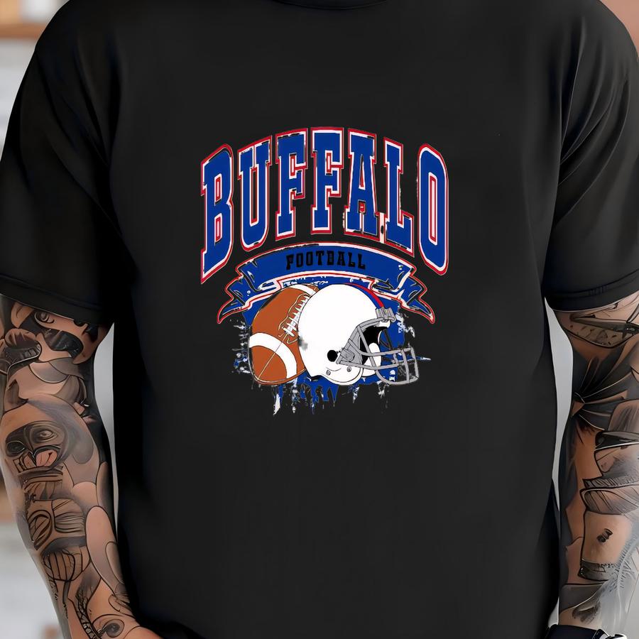 Vintage Style Buffalo Football Shirt, Retro Game Day Hoodie, Buffalo Fan Gifts, Sunday Football Gift, Mascot Game Day Tee T-shirt