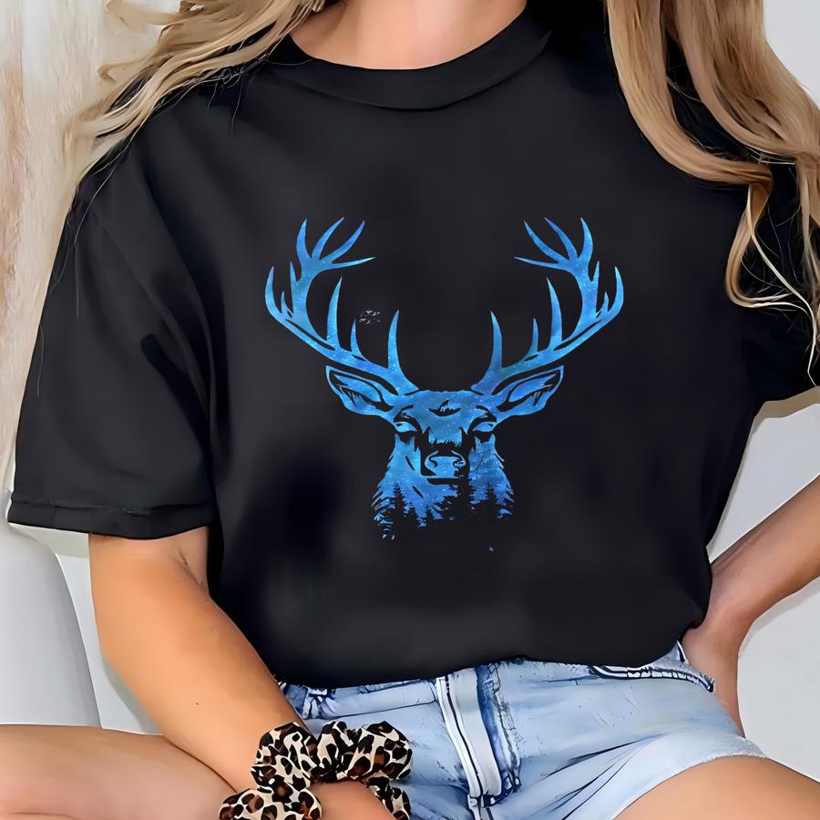 Reindeer Family Christmas Sweatshirt, Forest Reindeer Design Hoodie, Funny Christmas Shirt, Gift For Christmas, Xmas Gift, Reindeer Shirt T-shirt