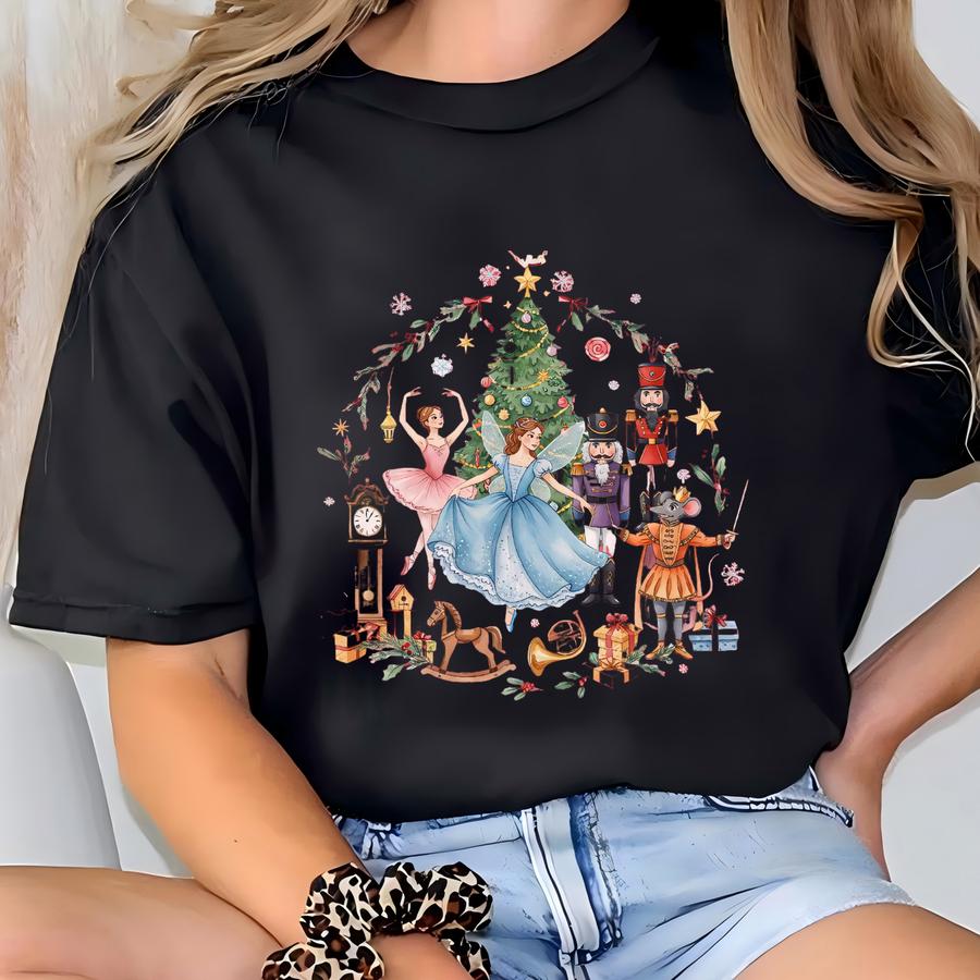 Vintage Christmas Nutcracker Sweatshirt, Christmas Ballet Holiday Party Tee, Cute Nutcracker Ballet Holiday Christmas Sweater T-shirt