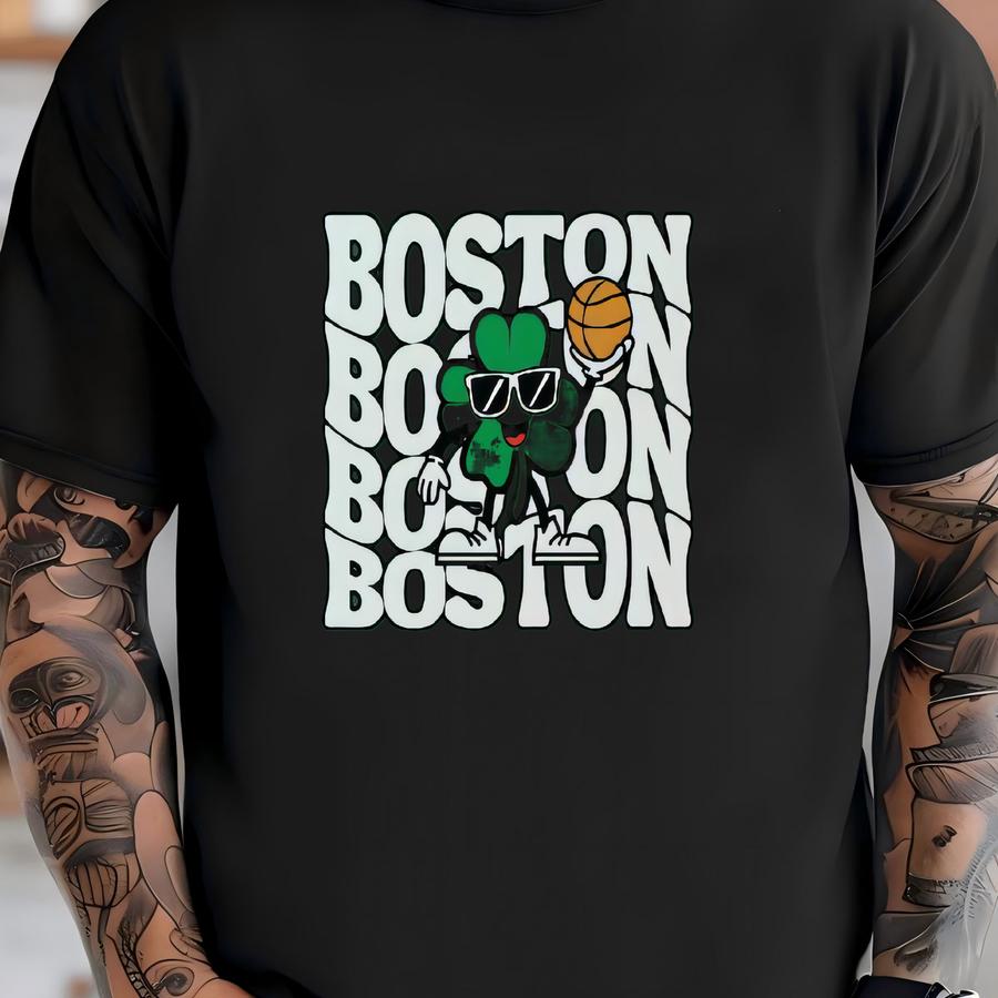 Infant Boston Basketball Apparel, Baby Boys Girls Short And Long Sve Bodysuit, Tees, Gift For Sports Fan, Kids Game Day Gear, Bos Clover T-shirt