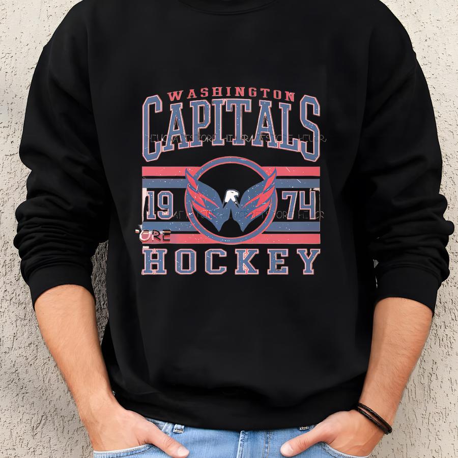 Vintage Washington Capitals Sweatshirt, Retro Washington Shirt, Capitals Hockey Fan Shirt, Washington Sweatshirt, Capitals Hockey Youth Tee Sweatshirt