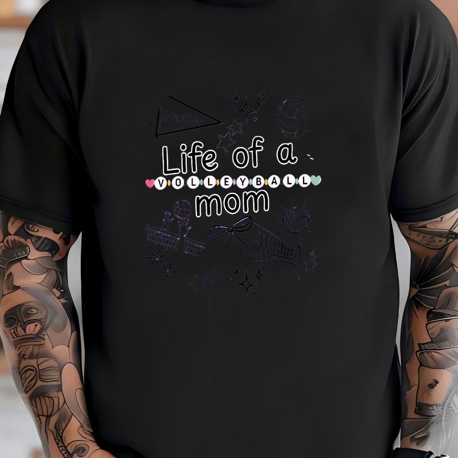 Coquette Life Of A Volleyball Mom Shirt Tournament Day Tee Bump Set Spike Mama Hoodie Custom Name V-ball Nana Gift Libero Matching Tees T-shirt