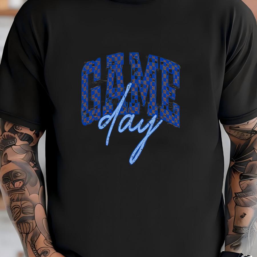 Game Day Sweatshirt: Royal Blue Graphic, Soft Cotton Blend T-shirt