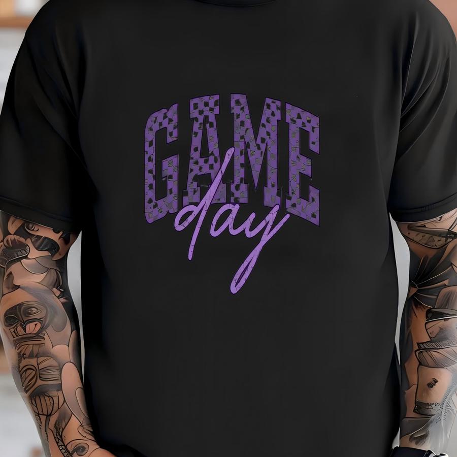 Game Day Sweatshirt: Purple Graphic, Soft Cotton Blend T-shirt
