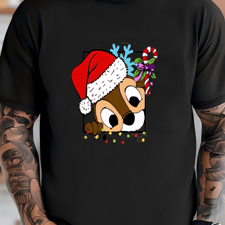 Matching Christmas Cartoon Shirts, Trouble And Double Santa Tees For Siblings Or Couples T-shirt