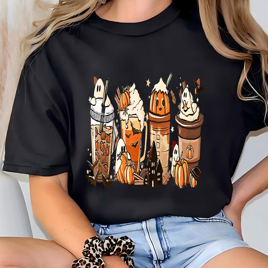 Skeleton Coffee Cups Sweatshirt, Coffee Cups Sweatshirt, Skull Coffee Cup Sweatshirt, Skeleton Halloween Sweatshirt, Coffee Lover Sweatshirt T-shirt