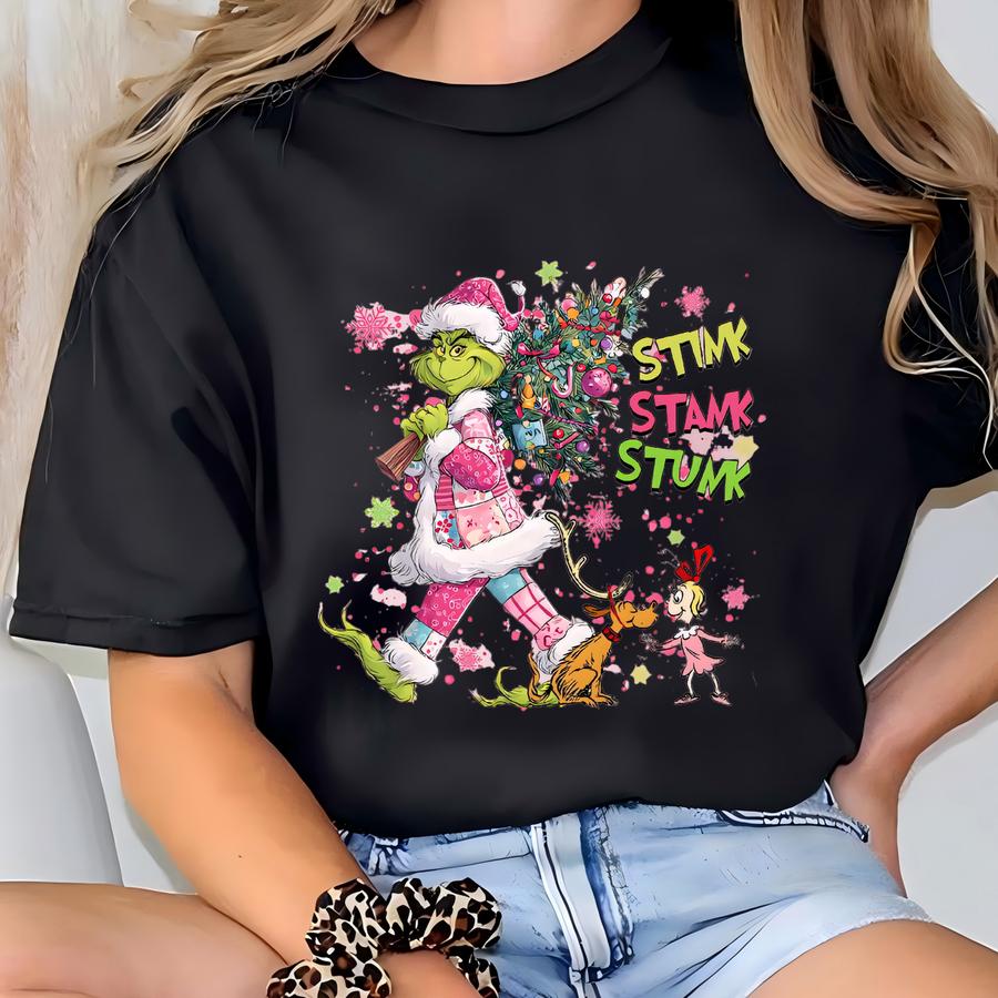 Stink Stank Stunk Shirt, Funny Merry Mas Hoodie, Christmas Tree And Max Dog Holiday Tee, Whoville Christmas Party Sweatshirt T-shirt
