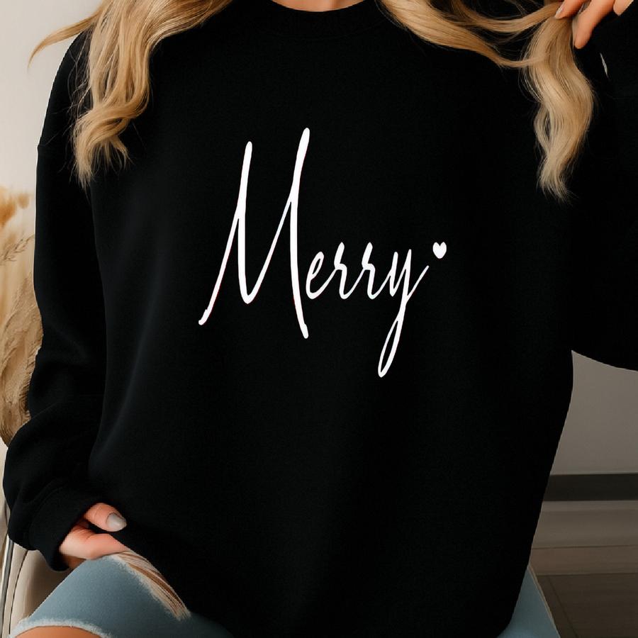 Merry Unisex Heavy Blend™ Crewneck Sweatshirt | Cozy Holiday Gift, Christmas Sweatshirt, Festive Clothing, Winter Apparel, Casual Layering Sweatshirt