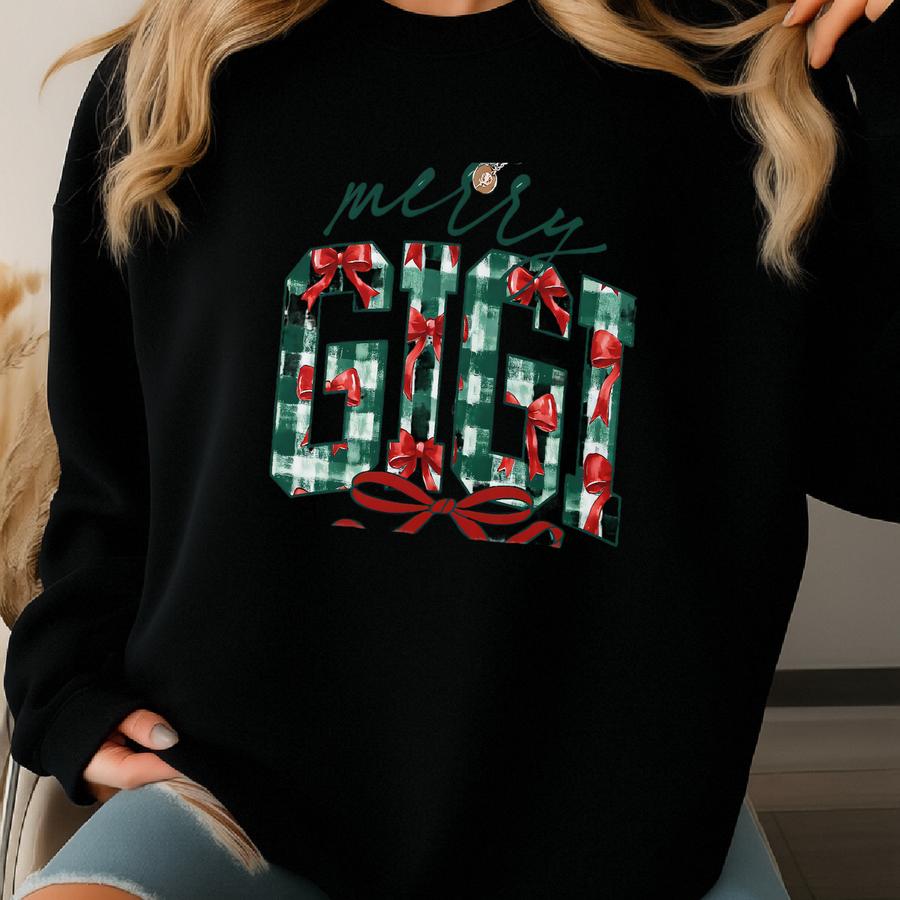 Gigi Christmas Shirt, Grandma Shirt, New Grandma Tshirt, Santa Tee, Xmas Gifts Sweatshirt