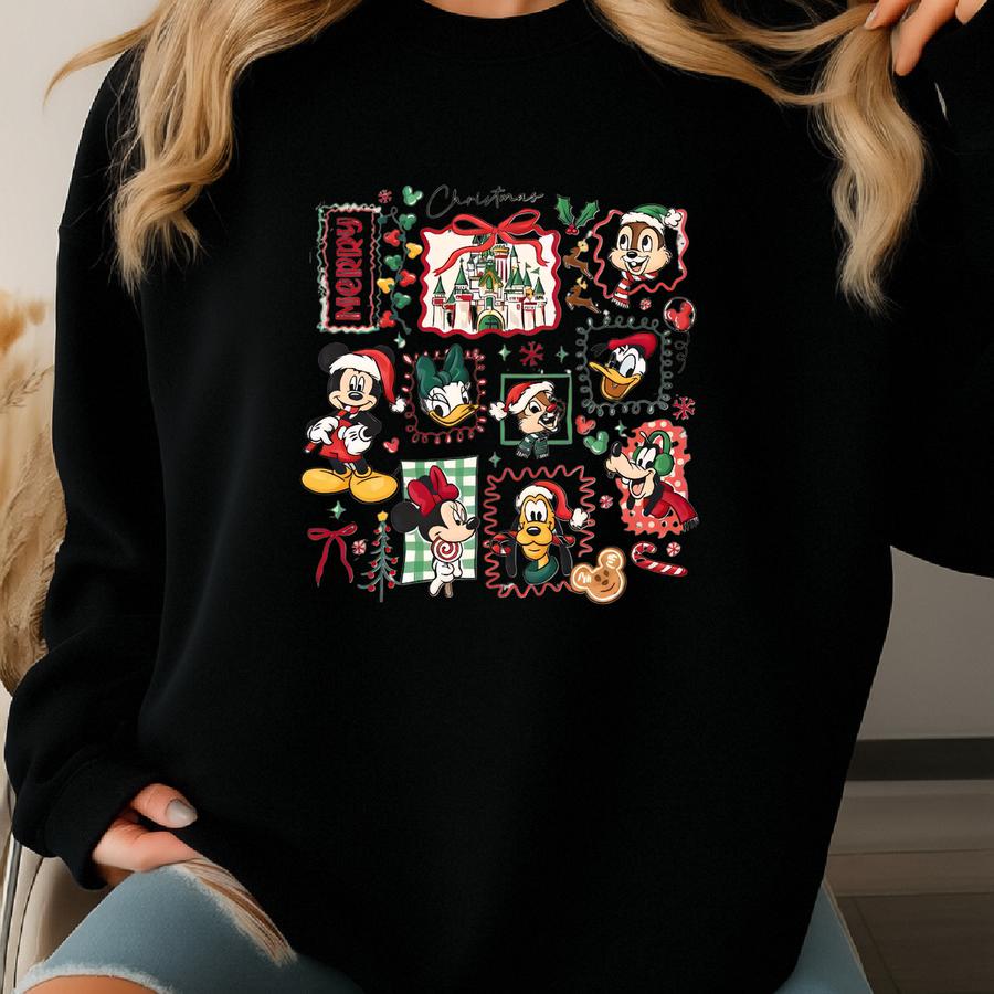 Coquette Bow And Friends Christmas Sweatshirt, 's Very Merry Christmas Party Shirts, Coquette Xmas Castle Shirts Sweatshirt