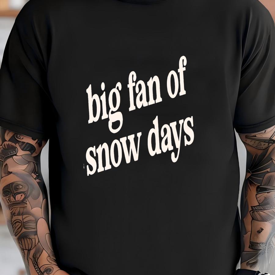 Big Fan Of Snow Days Shirt: Funny Winter Break Tees For Teachers Or Students, Matching Educator Snow Day Hoodies T-shirt