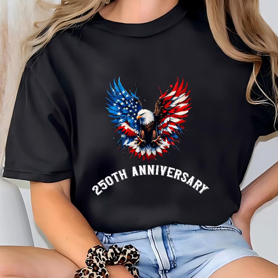 250th Birthday Usa Sweatshirt, Patriotic Eagle, 4th Of July Hoodie T-shirt