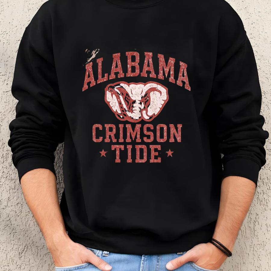 Retro Crimson Sweatshirt, Bama Shirt, Gift For Bama Fan, Roll Shirt, Game Day Sweatshirt Hoodie Sweatshirt
