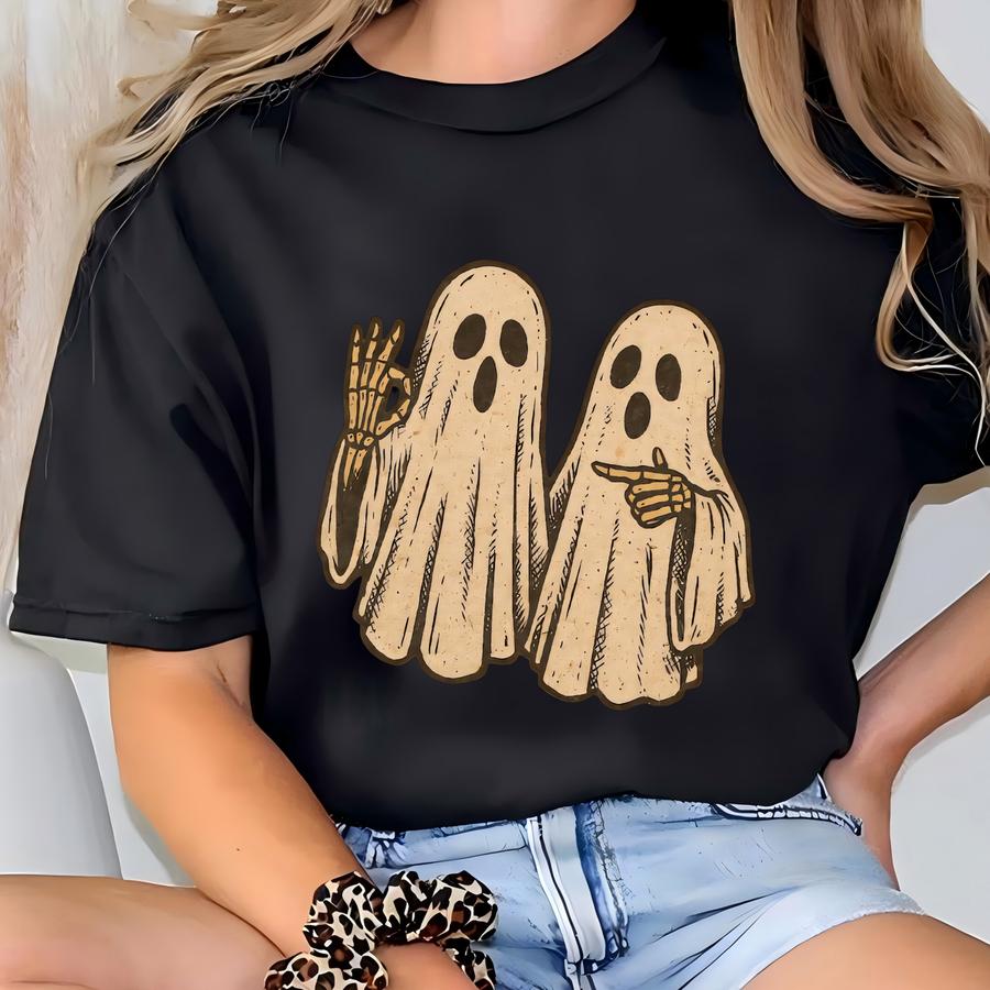 ® 6 7 Ghosts Meme Shirt, Funny Skeleton Hands Tee, Halloween Couples Shirt, Shirt, Six Seven Hoodie, 67 Couples Tee T-shirt