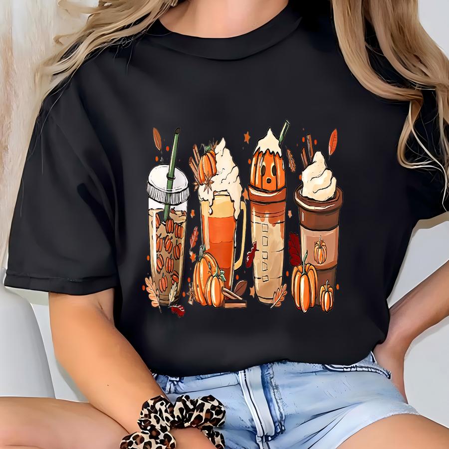 Fall Coffee Sweatshirt, Fall Sweater, Pumpkin Spice Sweatshirt, Cute Fall Sweater, Womens Fall Sweater, Coffee Sweatshirt, Unisex Plus Size T-shirt