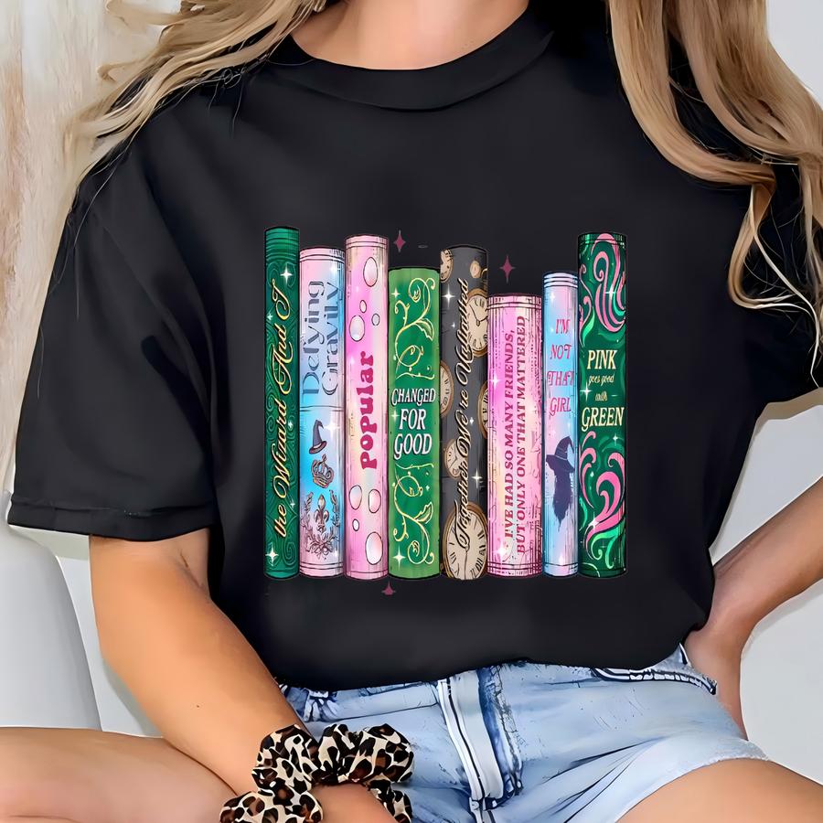 Wicked Changed For Good Book Shirt, Defy Gravity Broomstick Magic Wand Crewneck, Fun Popular Literary Hoodie For Musical Fan T-shirt