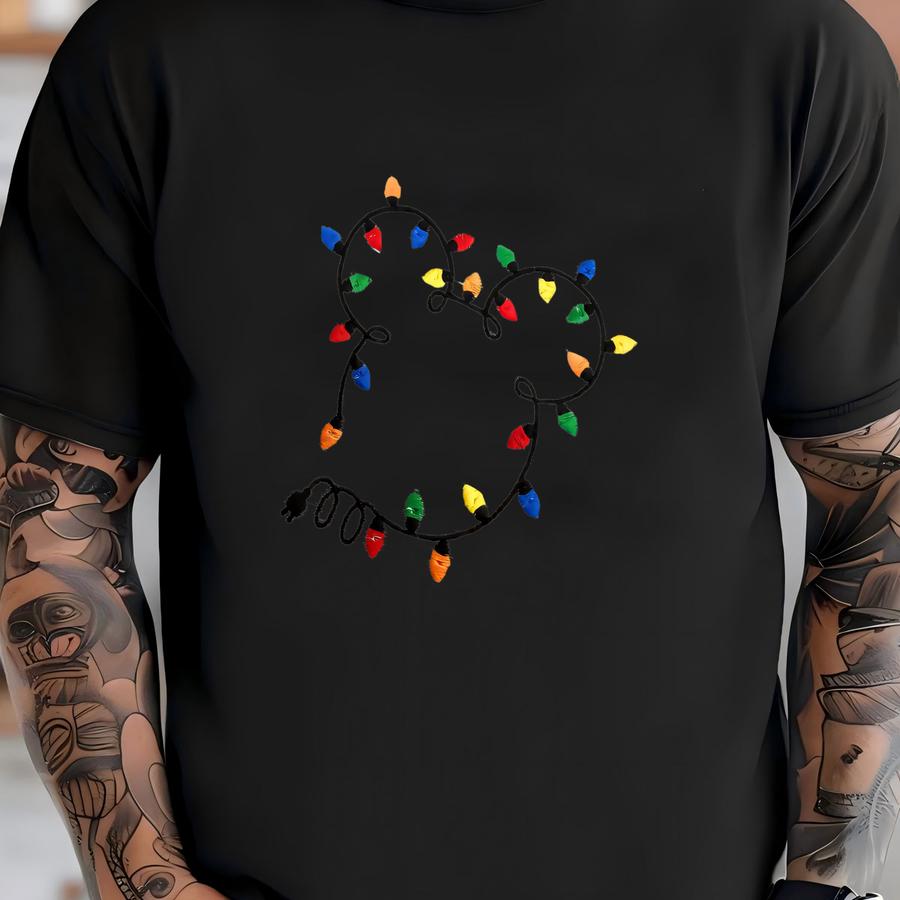 Christmas Lights Mouse Christmas Crewneck Quarter Zip Sweatshirt T-shirt