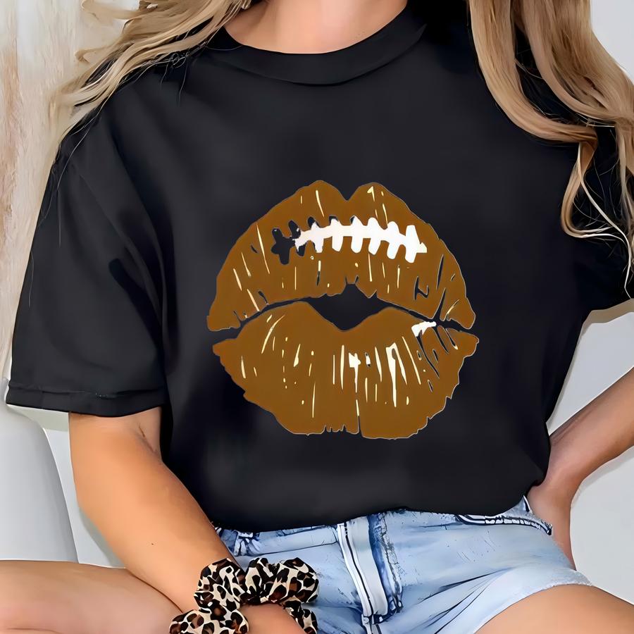 Football Mom Trucker Hat | Cute Lips Hat | Game Day Accessory For Women T-shirt