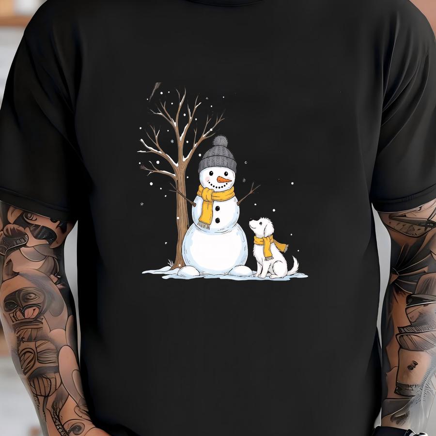 ® Shirt, Snowman Dog Winter Christmas Shirt, Winter Holiday, Christmas Tree Tee, Merry Christmas, Xmas Gift, Christmas Snowman T-shirt