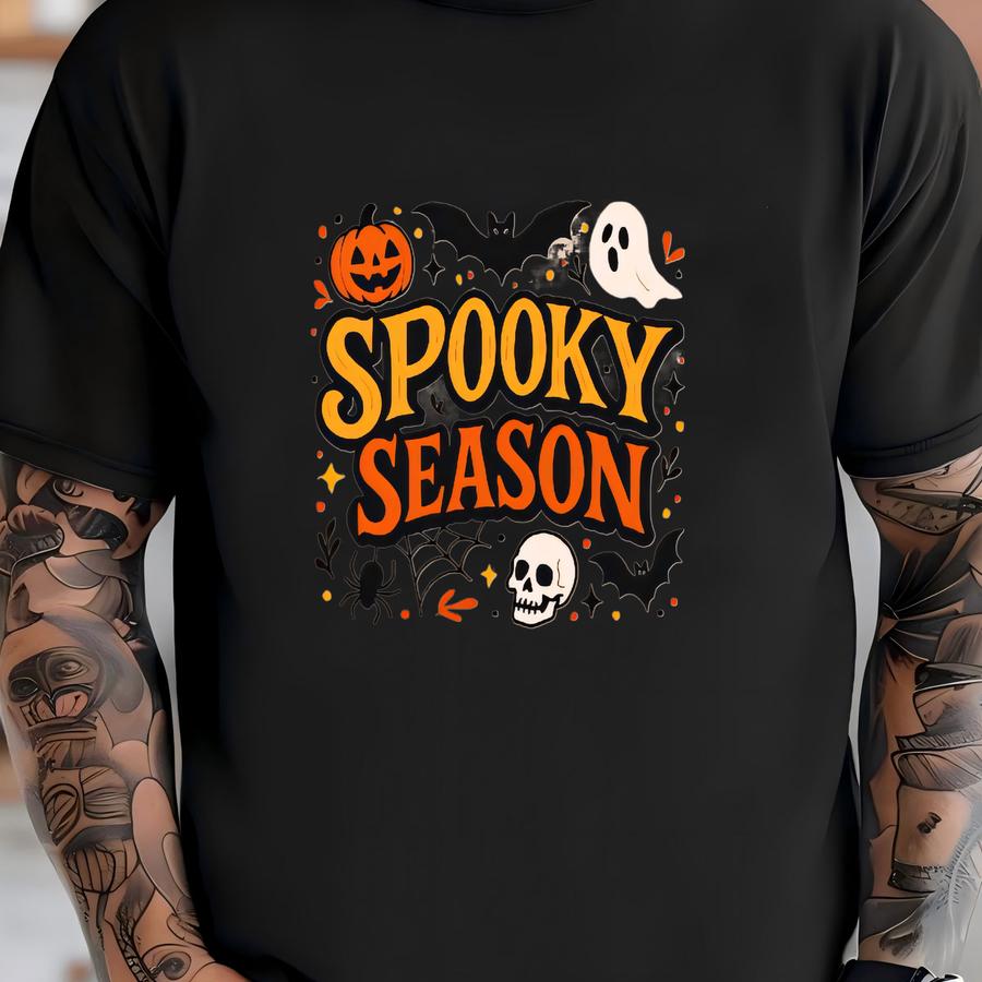 Spooky Season Sweatshirt, Halloween Pullover, Ghost Pumpkin Hoodie, Fall Crewneck, Cozy Unisex Sweater, Funny Spooky Gift, Autumn Outfit T-shirt