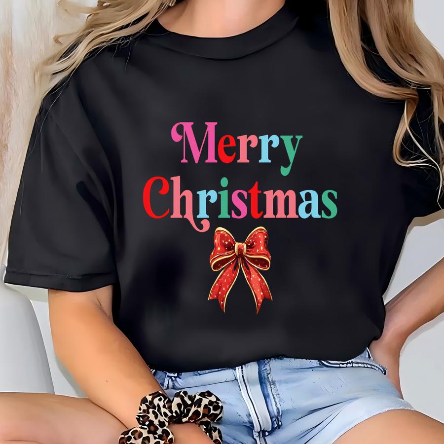 Merry Christmas Crewneck: Women's Xmas Sweatshirt T-shirt