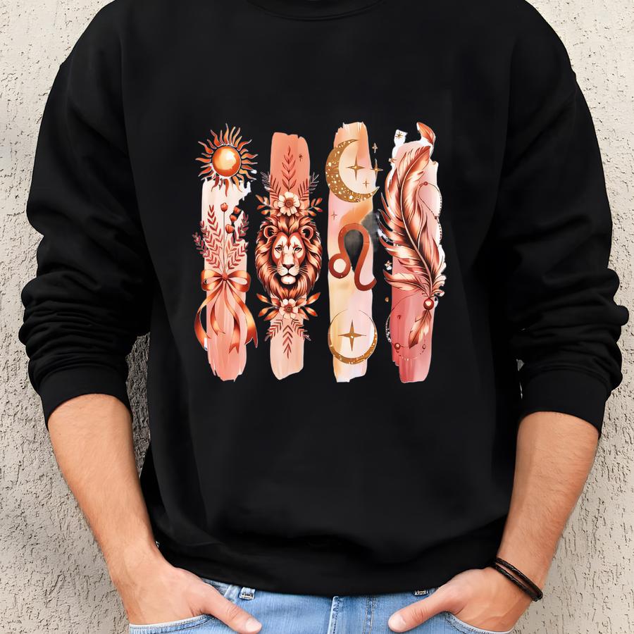 Leo Zodiac Sweatshirt: Astrology Lover Gift, Earth Sign Tee Sweatshirt