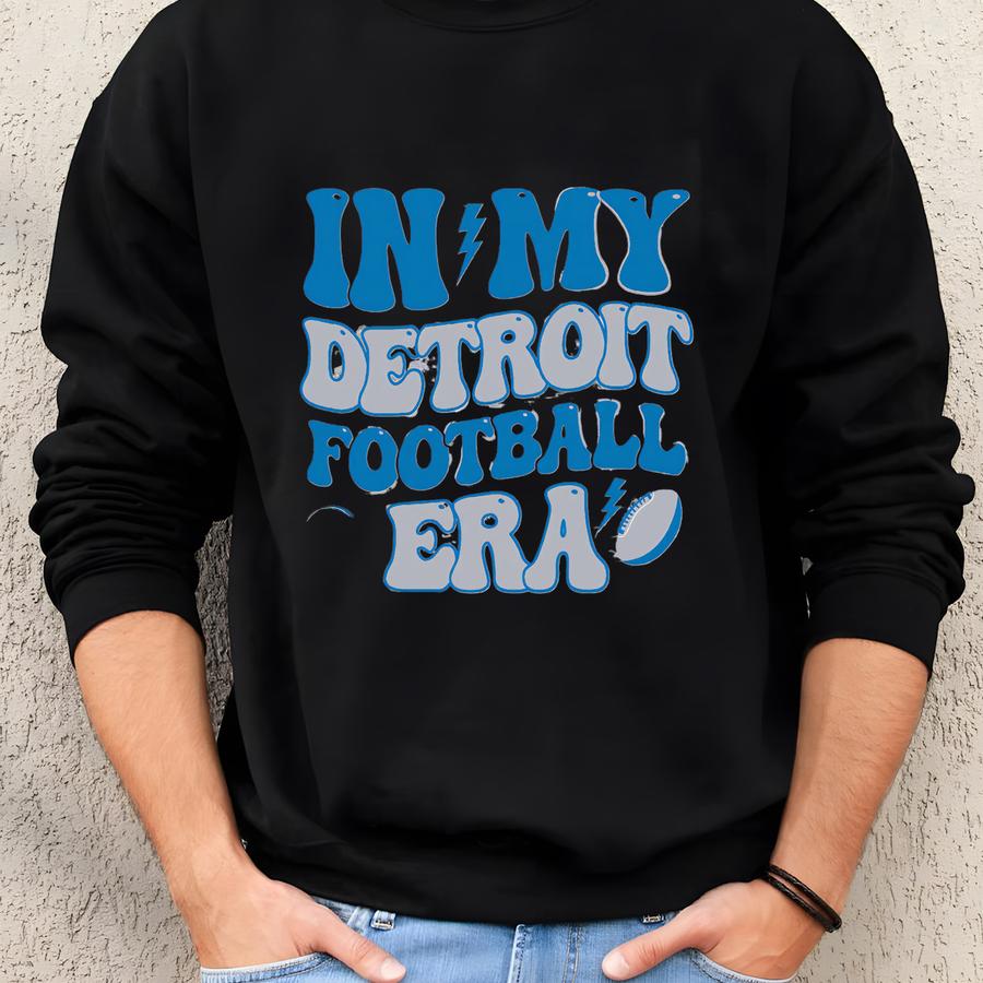 In My Detroit Football Era Sweatshirt, Distressed Detroit Football Tee, Moms Club Shirt, Detroit Fan Gift, Sunday Gift, Mascot Game Day Tee Sweatshirt