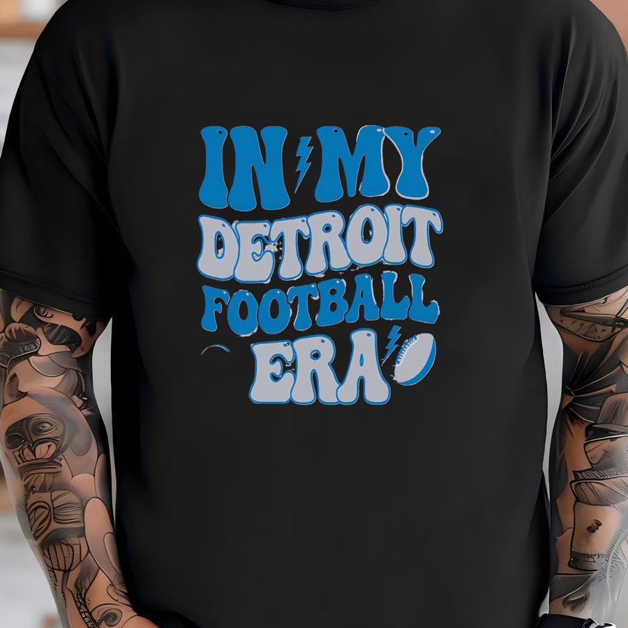 In My Detroit Football Era Sweatshirt, Distressed Detroit Football Tee, Moms Club Shirt, Detroit Fan Gift, Sunday Gift, Mascot Game Day Tee T-shirt