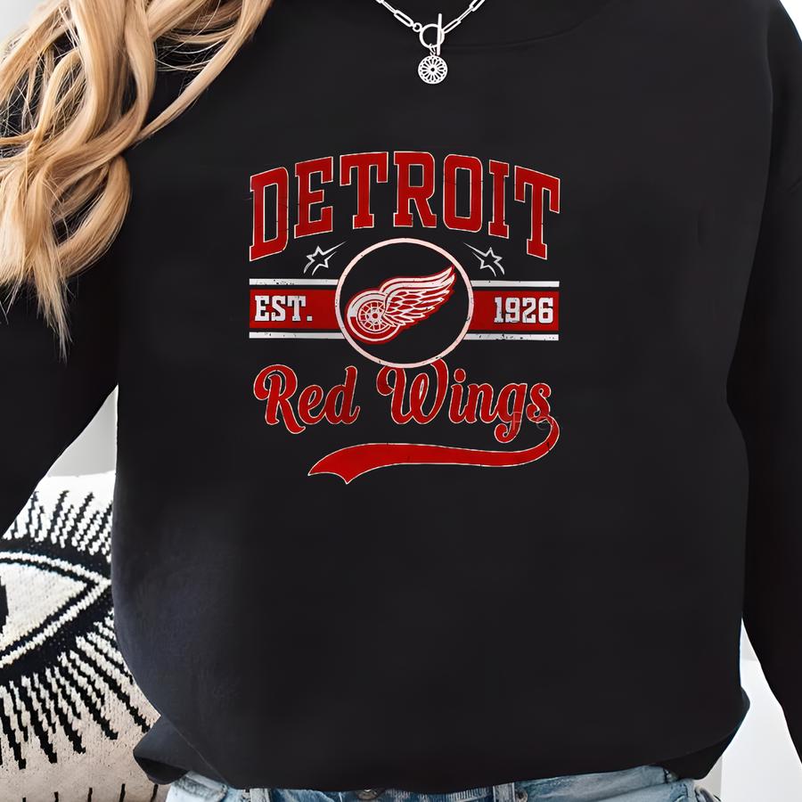 Vintage Detroit Red Wing Sweatshirt, Vintage Detroit Hockey Shirt, Detroit Hockey Shirt, Youth Sweater Hockey, Detroit Sweater Sweatshirt