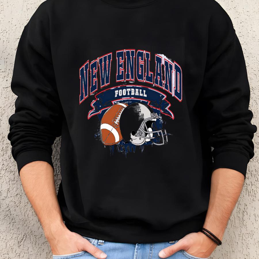 Vintage Style New England Football Sweatshirt, New England Fan Gift , Patriot Fans Gift, Sunday Football Gift, Mascot Game Day Tee Sweatshirt
