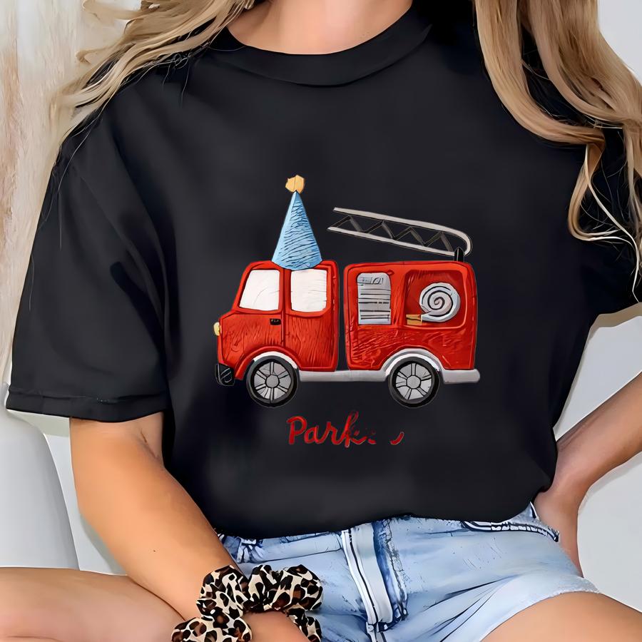 Funny Fire Truck Baby Boy Bodysuit, Fire Engine Boy Shirt, Construction Kids Toddler Tee, Vehicle Birthday Shirt, Truck Romper T-shirt