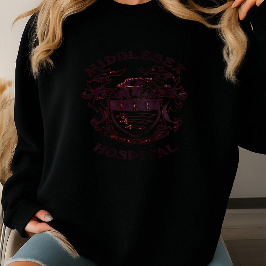 Vtg 70s 80s Middlesex Hospital Red Graphic Sweatshirt S/m Sweatshirt