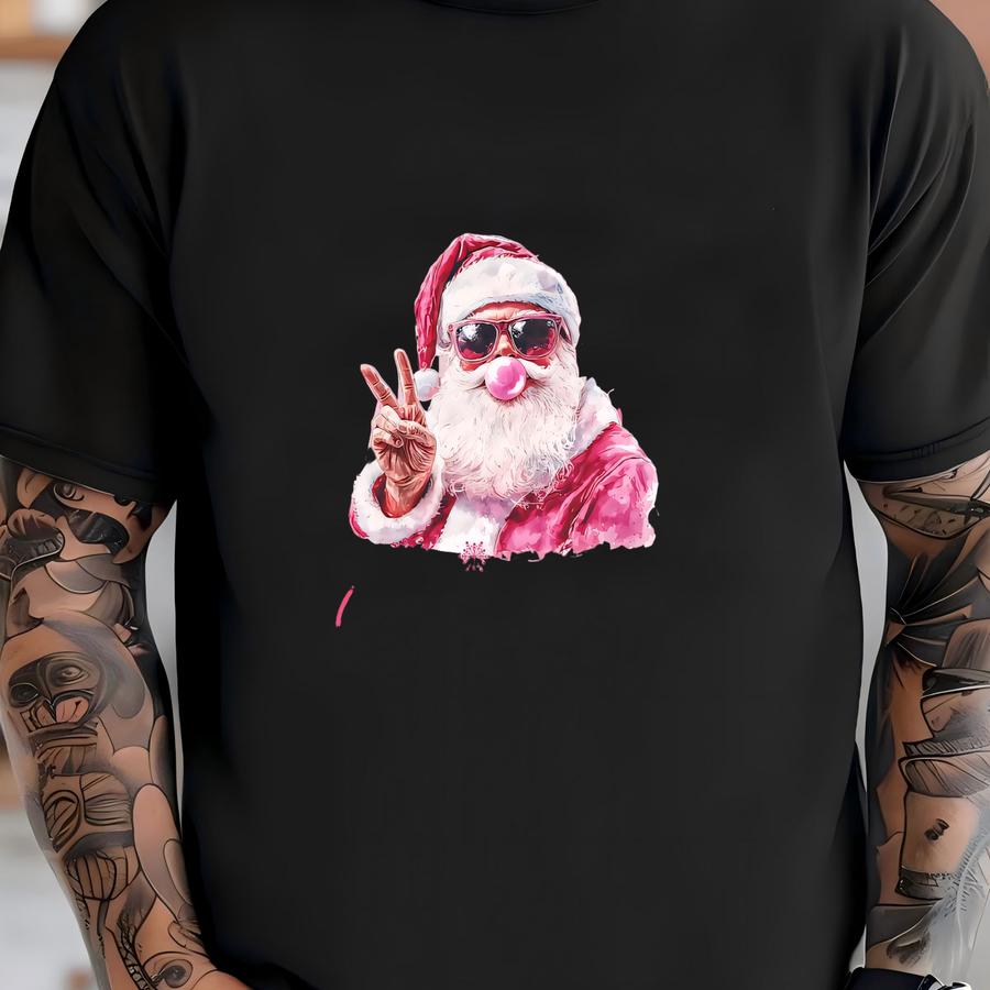 Pink Santa Christmas Sweatshirt, Merry Christmas Santa Shirt, Funny Santa Holiday Hoodie, Cute Pink Christmas Gift, Santa Claus, Graphic Tee T-shirt