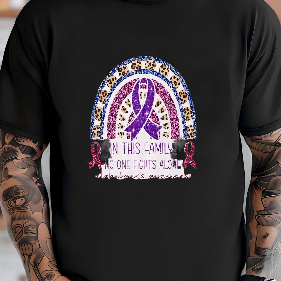 Alzheimer Awareness Hoodie, Alzheimer Fighter Hoodie, Purple Ribbon Crewneck, Awareness Month Gift, Awareness Sweatshirt T-shirt