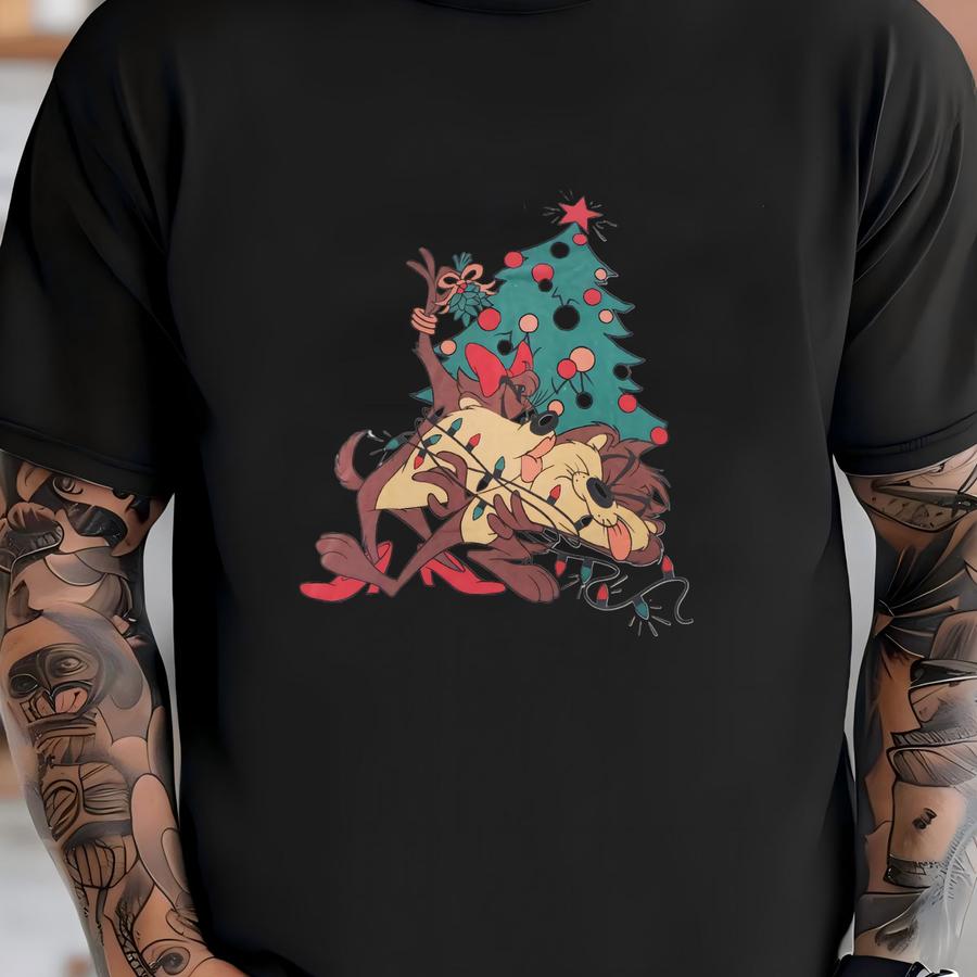 Vintage Looney Tunes Tasmanian Devil Hoodie Mens Xl She-devil Christmas 90s Taz T-shirt