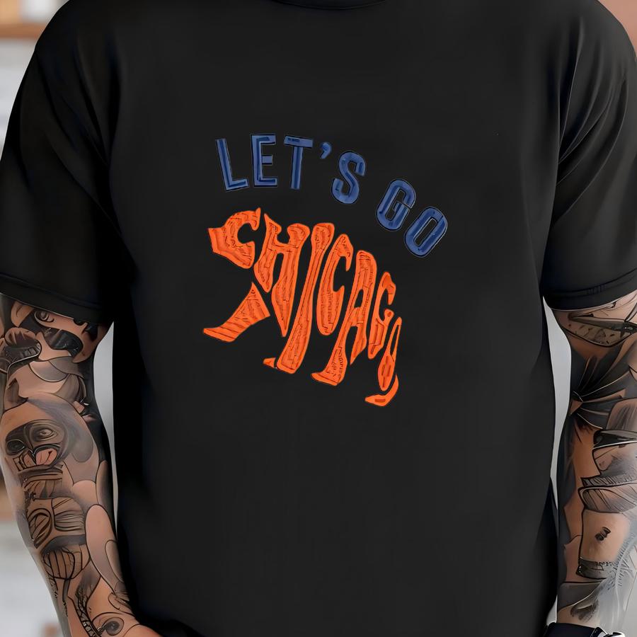 Let's Go Chicago Football Quarter-zip Sweatshirt: Cozy Game Day Pullover T-shirt