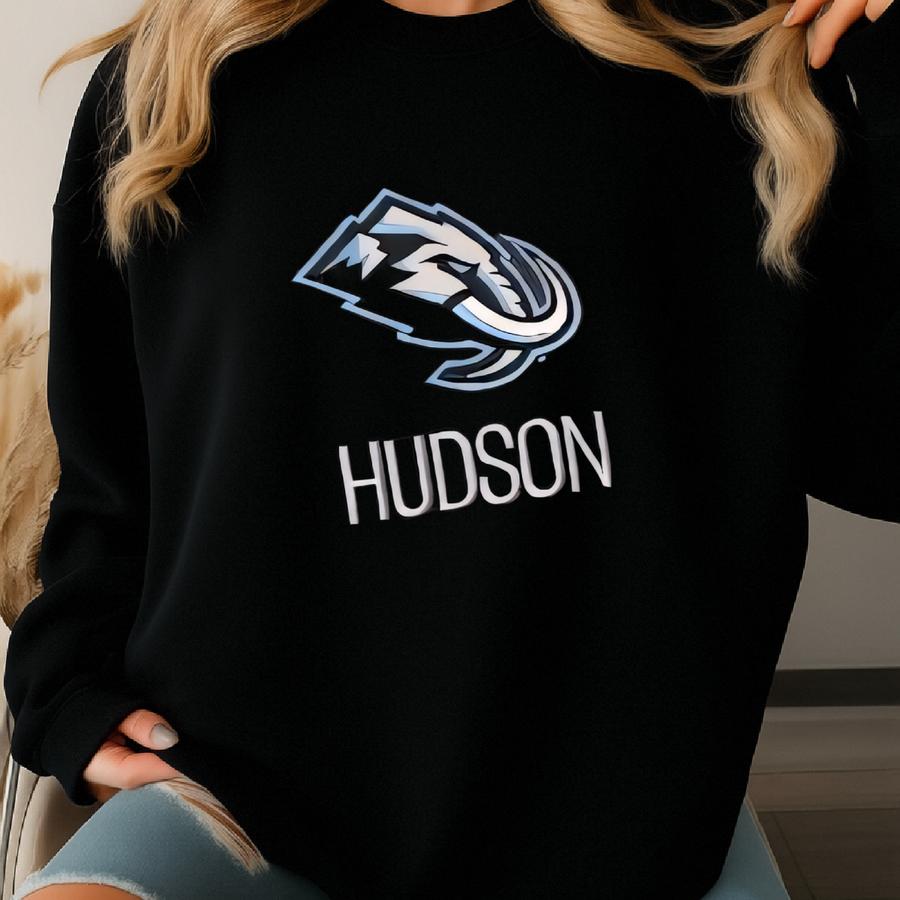 Official Utah Mammoth Personalized Duffel - Custom Name - Black Blue Sports Gym Travel Sweatshirt