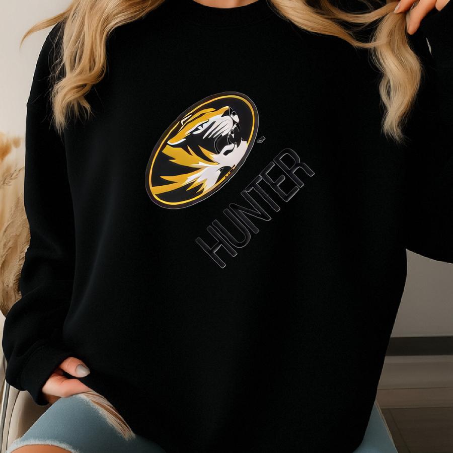 Personalized Missouri Tigers Baby Hooded Towel Washcloth Set - Custom Bath Gift Set Sweatshirt