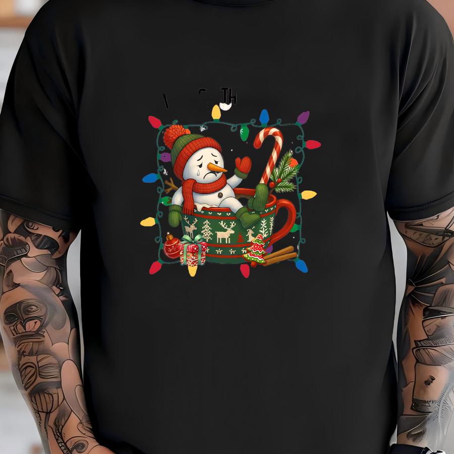 Im Fine This Is Fine Shirt, Just Having A Meltdown Shirt, Funny Christmas Snowman Shirt, Hot Cocoa Funny Winter, Merry Xmas T-shirt