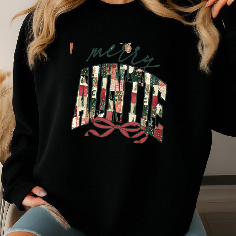 Auntie Shirt, Christmas Aunt Shirt, Sister Tshirt, New Auntie Tee, Santa Xmas Gifts Sweatshirt