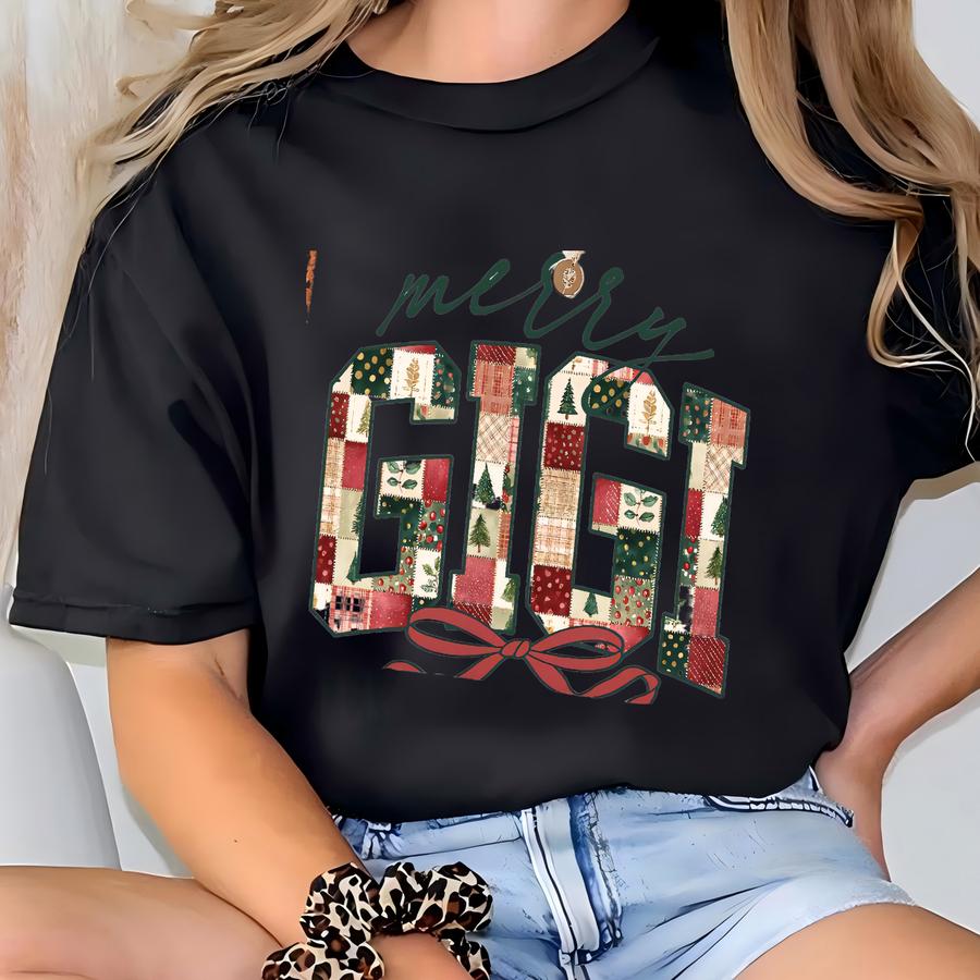 Gigi Christmas Shirt, Grandma Shirt, New Grandma Tshirt, Santa Tee, Xmas Gifts T-shirt