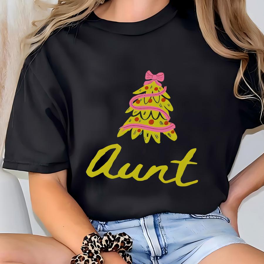 Aunt Shirt, Christmas Aunt Shirt, Sister Tshirt, New Auntie Tee, Santa Xmas Gifts T-shirt