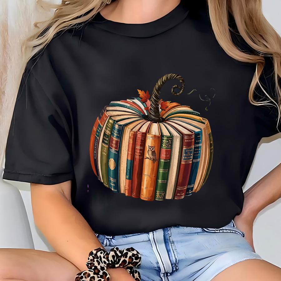 Halloween Book Lover Shirt, Fall Book Pumpkin Halloween Shirt, Pumpkin Book Shirt, Fall Bookish Shirt, Pumpkin Tshirt, Fall Shirt, Spooky T-shirt